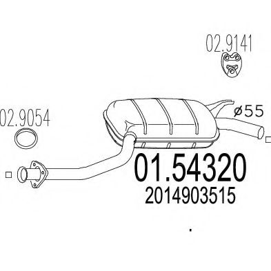 MTS 01.54320 Средний глушитель выхлопных газов для MERCEDESBENZ (Мерседес бенц) MTS 01.54320 Средний глушитель выхлопных газов для MERCEDESBENZ (Мерседес бенц)