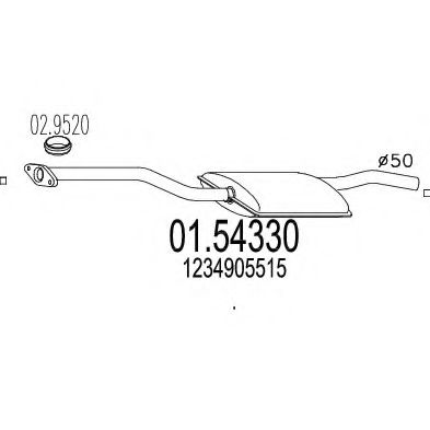MTS 01.54330 Средний глушитель выхлопных газов для MERCEDESBENZ (Мерседес бенц) MTS 01.54330 Средний глушитель выхлопных газов для MERCEDESBENZ (Мерседес бенц)