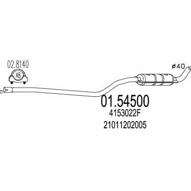 MTS 01.54500 Средний глушитель выхлопных газов для LADA ZHIGULI (Лада Зхигули) MTS 01.54500 Средний глушитель выхлопных газов для LADA ZHIGULI (Лада Зхигули)