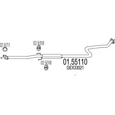 MTS 01.55110 Средний глушитель выхлопных газов для ROVER (Ровер) MTS 01.55110 Средний глушитель выхлопных газов для ROVER (Ровер)