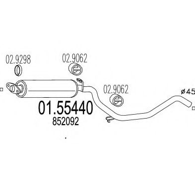 MTS 01.55440 Средний глушитель выхлопных газов для OPEL KADETT E COMBO (Опель Кадэтт э комбо) MTS 01.55440 Средний глушитель выхлопных газов для OPEL KADETT E COMBO (Опель Кадэтт э комбо)