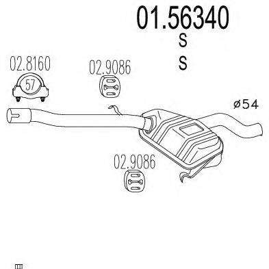 MTS 01.56340 Средний глушитель выхлопных газов для FIAT TEMPRA (Фиат Тэмпра) MTS 01.56340 Средний глушитель выхлопных газов для FIAT TEMPRA (Фиат Тэмпра)
