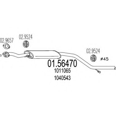 MTS 01.56470 Средний глушитель выхлопных газов для FORD MONDEO (Форд Мондэо) MTS 01.56470 Средний глушитель выхлопных газов для FORD MONDEO (Форд Мондэо)