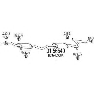 MTS 01.56540 Средний глушитель выхлопных газов для MAZDA (Мазда) MTS 01.56540 Средний глушитель выхлопных газов для MAZDA (Мазда)
