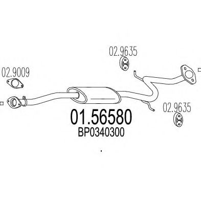 MTS 01.56580 Средний глушитель выхлопных газов для MAZDA (Мазда) MTS 01.56580 Средний глушитель выхлопных газов для MAZDA (Мазда)