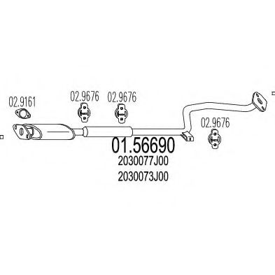 MTS 01.56690 Средний глушитель выхлопных газов для NISSAN PRIMERA (Ниссан Примера) MTS 01.56690 Средний глушитель выхлопных газов для NISSAN PRIMERA (Ниссан Примера)