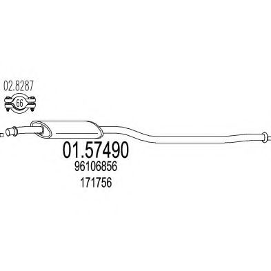 MTS 01.57490 Средний глушитель выхлопных газов для CITROëN (Cитроëн) MTS 01.57490 Средний глушитель выхлопных газов для CITROëN (Cитроëн)
