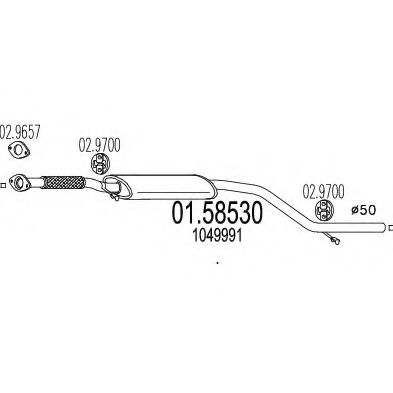 MTS 01.58530 Средний глушитель выхлопных газов для FORD MONDEO II (Форд Мондео 2) MTS 01.58530 Средний глушитель выхлопных газов для FORD MONDEO II (Форд Мондео 2)