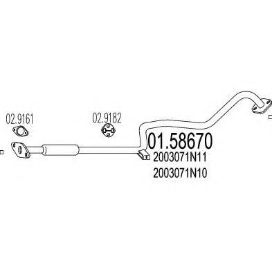 MTS 01.58670 Средний глушитель выхлопных газов для NISSAN PRIMERA (Ниссан Примера) MTS 01.58670 Средний глушитель выхлопных газов для NISSAN PRIMERA (Ниссан Примера)