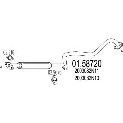 MTS 01.58720 Средний глушитель выхлопных газов для NISSAN PRIMERA (Ниссан Примера) MTS 01.58720 Средний глушитель выхлопных газов для NISSAN PRIMERA (Ниссан Примера)