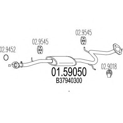MTS 01.59050 Средний глушитель выхлопных газов для MAZDA FAMILIA V (Мазда Фамилиа v) MTS 01.59050 Средний глушитель выхлопных газов для MAZDA FAMILIA V (Мазда Фамилиа v)