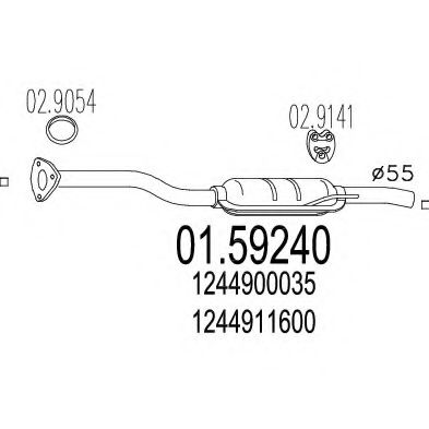 MTS 01.59240 Средний глушитель выхлопных газов для MERCEDESBENZ (Мерседес бенц) MTS 01.59240 Средний глушитель выхлопных газов для MERCEDESBENZ (Мерседес бенц)