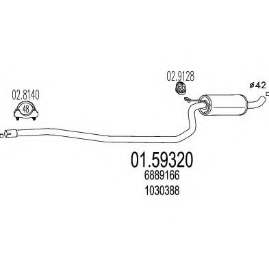 MTS 01.59320 Средний глушитель выхлопных газов для FORD FIESTA (Форд Фиэста) MTS 01.59320 Средний глушитель выхлопных газов для FORD FIESTA (Форд Фиэста)