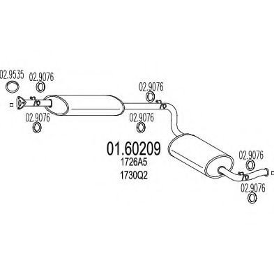 MTS 01.60209 Глушитель выхлопных газов конечный для CITROëN (Cитроëн) MTS 01.60209 Глушитель выхлопных газов конечный для CITROëN (Cитроëн)