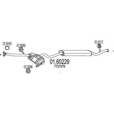 MTS 01.60229 Глушитель выхлопных газов конечный для FIAT (Фиат) MTS 01.60229 Глушитель выхлопных газов конечный для FIAT (Фиат)