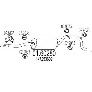 MTS 01.60280 Глушитель выхлопных газов конечный для VOLKSWAGEN CADDY I (Фольксваген Cаддъ и) MTS 01.60280 Глушитель выхлопных газов конечный для VOLKSWAGEN CADDY I (Фольксваген Cаддъ и)