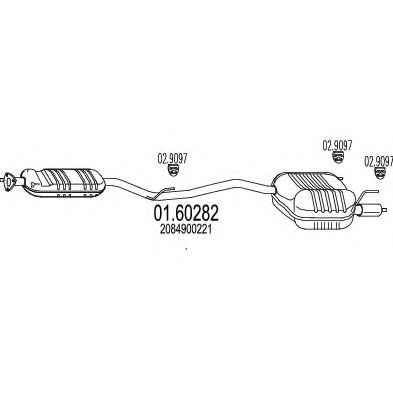 MTS 01.60282 Глушитель выхлопных газов конечный 