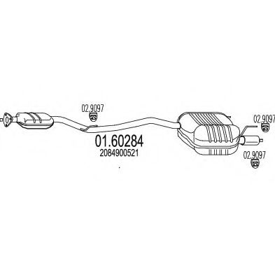 MTS 01.60284 Глушитель выхлопных газов конечный 