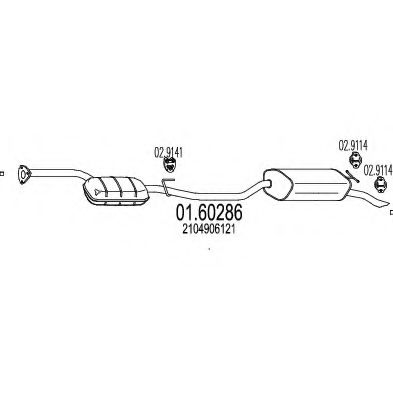 MTS 01.60286 Глушитель выхлопных газов конечный 
