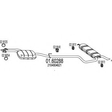 MTS 01.60288 Глушитель выхлопных газов конечный 