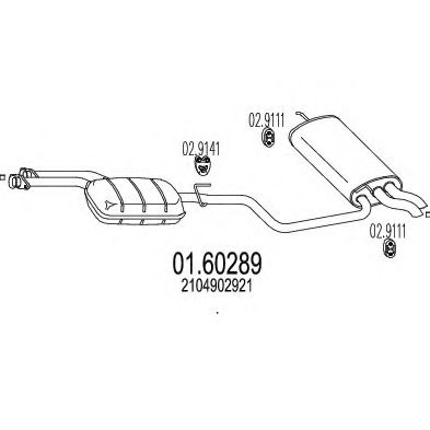 MTS 01.60289 Глушитель выхлопных газов конечный 
