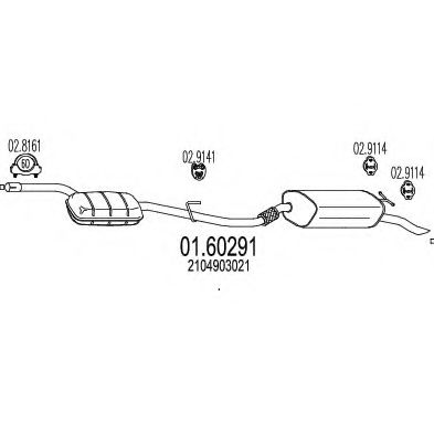MTS 01.60291 Глушитель выхлопных газов конечный 