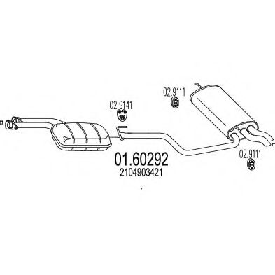 MTS 01.60292 Глушитель выхлопных газов конечный 