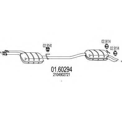 MTS 01.60294 Глушитель выхлопных газов конечный 