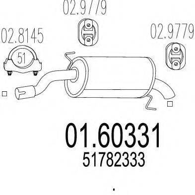 MTS 01.60331 Глушитель выхлопных газов конечный 
