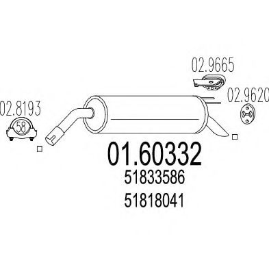 MTS 01.60332 Глушитель выхлопных газов конечный 