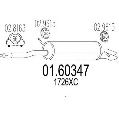 MTS 01.60347 Глушитель выхлопных газов конечный для CITROëN (Cитроëн) MTS 01.60347 Глушитель выхлопных газов конечный для CITROëN (Cитроëн)