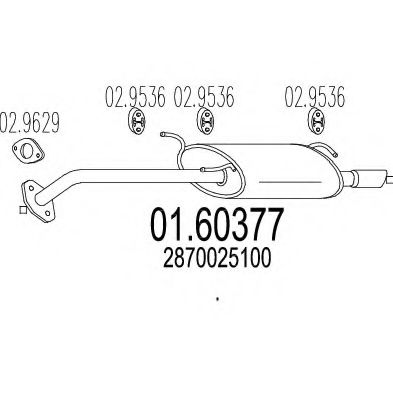 MTS 01.60377 Глушитель выхлопных газов конечный для HYUNDAI EXCEL (Хендай Эxcэл) MTS 01.60377 Глушитель выхлопных газов конечный для HYUNDAI EXCEL (Хендай Эxcэл)