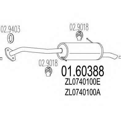 MTS 01.60388 Глушитель выхлопных газов конечный для MAZDA 323 F VI (Мазда 323 ф6) MTS 01.60388 Глушитель выхлопных газов конечный для MAZDA 323 F VI (Мазда 323 ф6)
