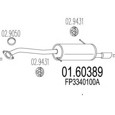 MTS 01.60389 Глушитель выхлопных газов конечный для MAZDA 323 F VI (Мазда 323 ф6) MTS 01.60389 Глушитель выхлопных газов конечный для MAZDA 323 F VI (Мазда 323 ф6)