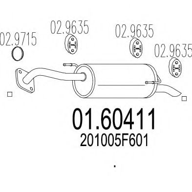 MTS 01.60411 Глушитель выхлопных газов конечный 