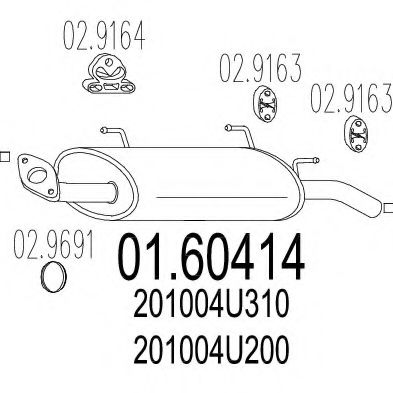 MTS 01.60414 Глушитель выхлопных газов конечный 