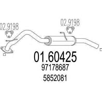 MTS 01.60425 Глушитель выхлопных газов конечный 
