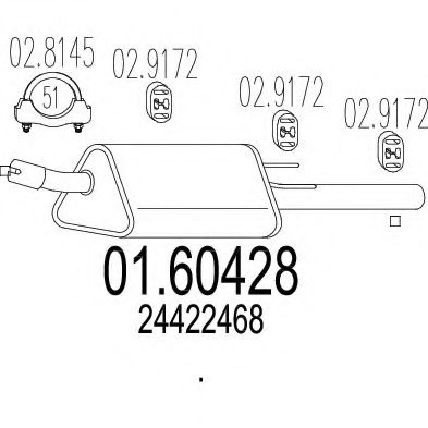 MTS 01.60428 Глушитель выхлопных газов конечный 