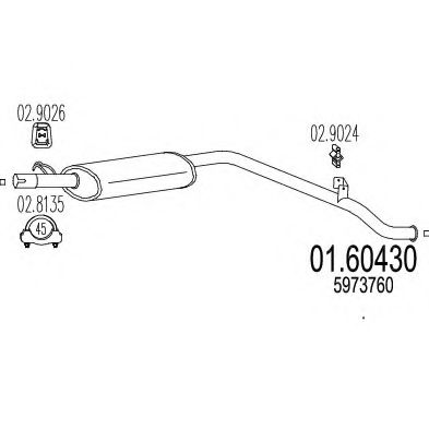 MTS 01.60430 Глушитель выхлопных газов конечный 