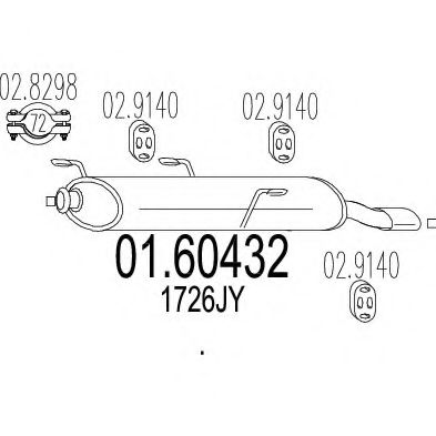 MTS 01.60432 Глушитель выхлопных газов конечный 