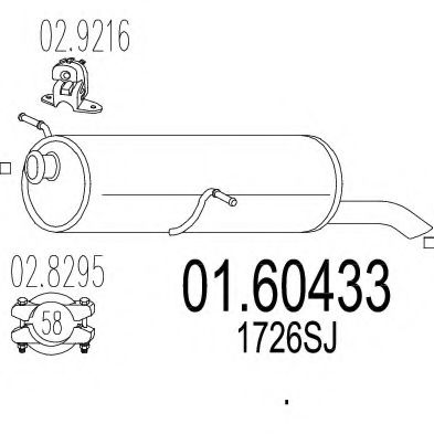 MTS 01.60433 Глушитель выхлопных газов конечный 