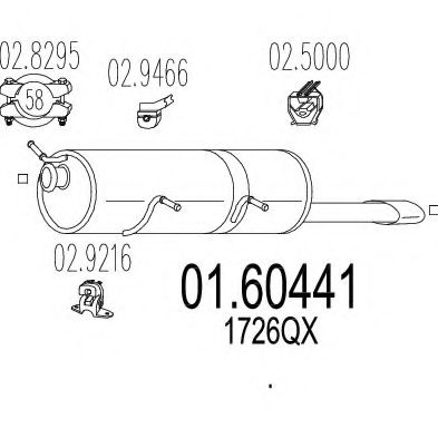 MTS 01.60441 Глушитель выхлопных газов конечный 