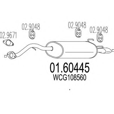 MTS 01.60445 Глушитель выхлопных газов конечный 