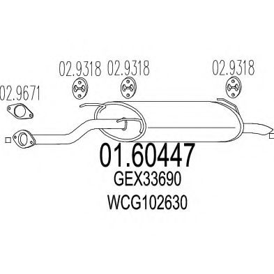 MTS 01.60447 Глушитель выхлопных газов конечный 
