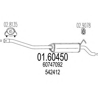 MTS 01.60450 Глушитель выхлопных газов конечный 