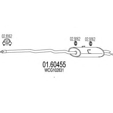 MTS 01.60455 Глушитель выхлопных газов конечный 