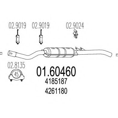 MTS 01.60460 Глушитель выхлопных газов конечный 