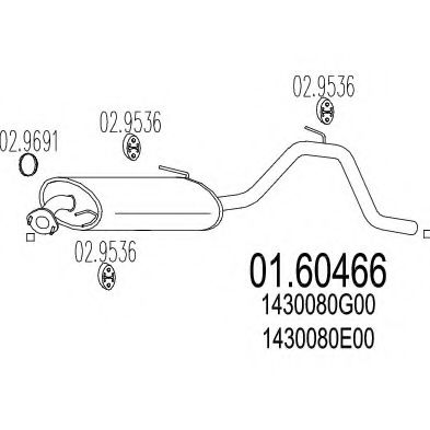 MTS 01.60466 Глушитель выхлопных газов конечный 