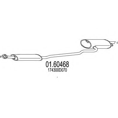 MTS 01.60468 Глушитель выхлопных газов конечный 