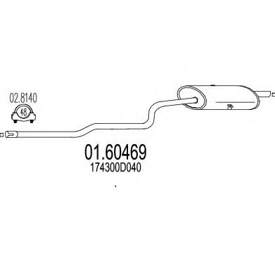 MTS 01.60469 Глушитель выхлопных газов конечный 